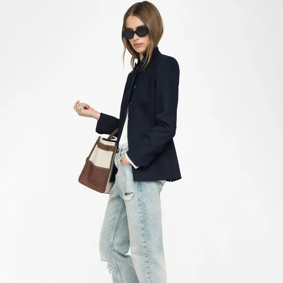 Zadig & Voltaire Verysa Navy Asymmetrical Blazer - Picture 4 of 14